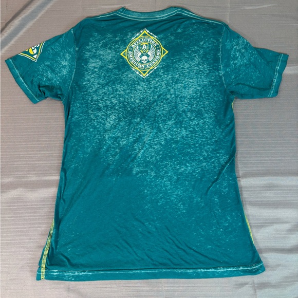 Affliction “American Customs” Graphic T-Shirt – Men’s M – Teal Skull Biker MMA - Picture 4 of 6